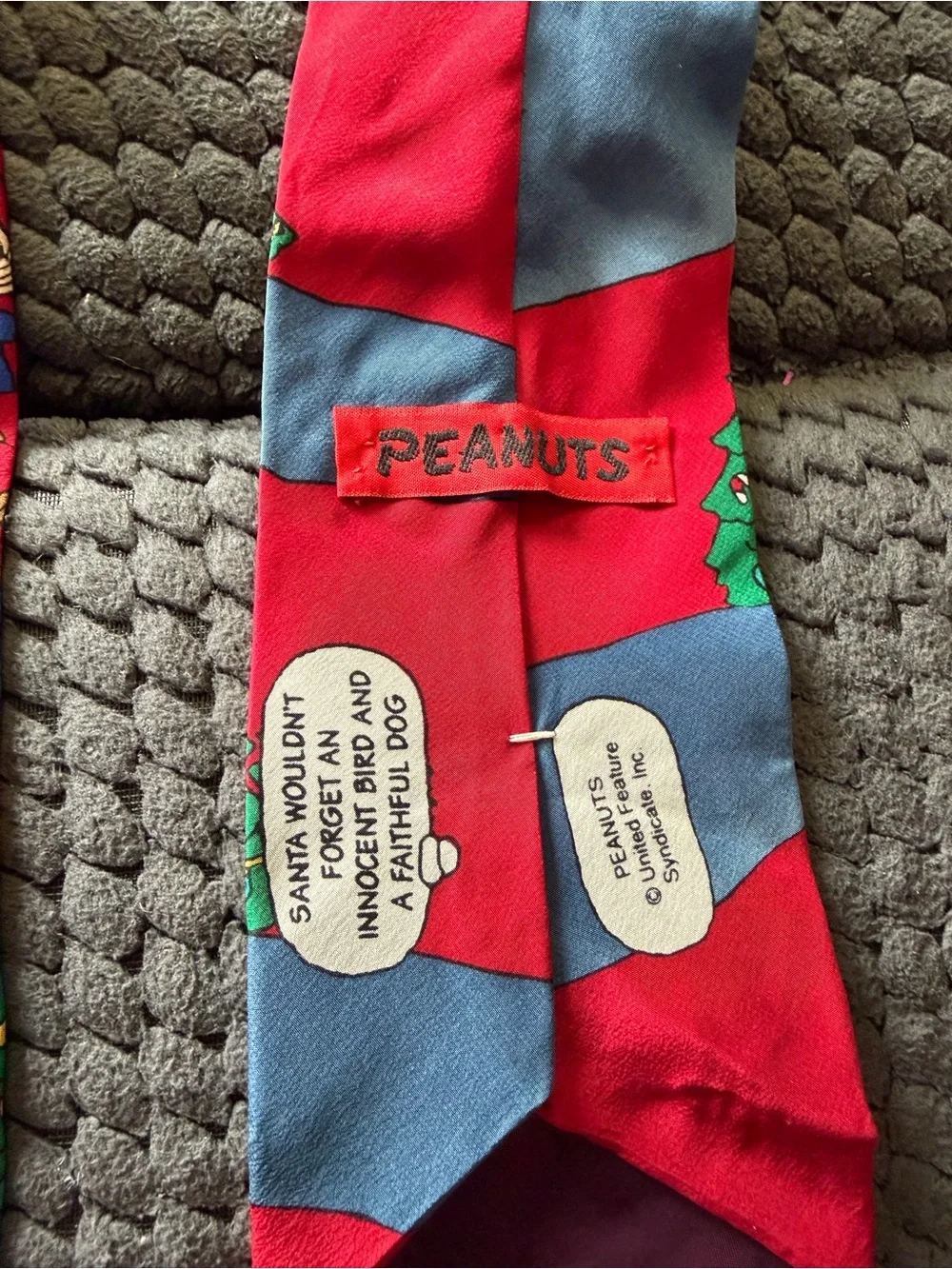 Peanuts Red Holiday Tie with Snoopy & Friends